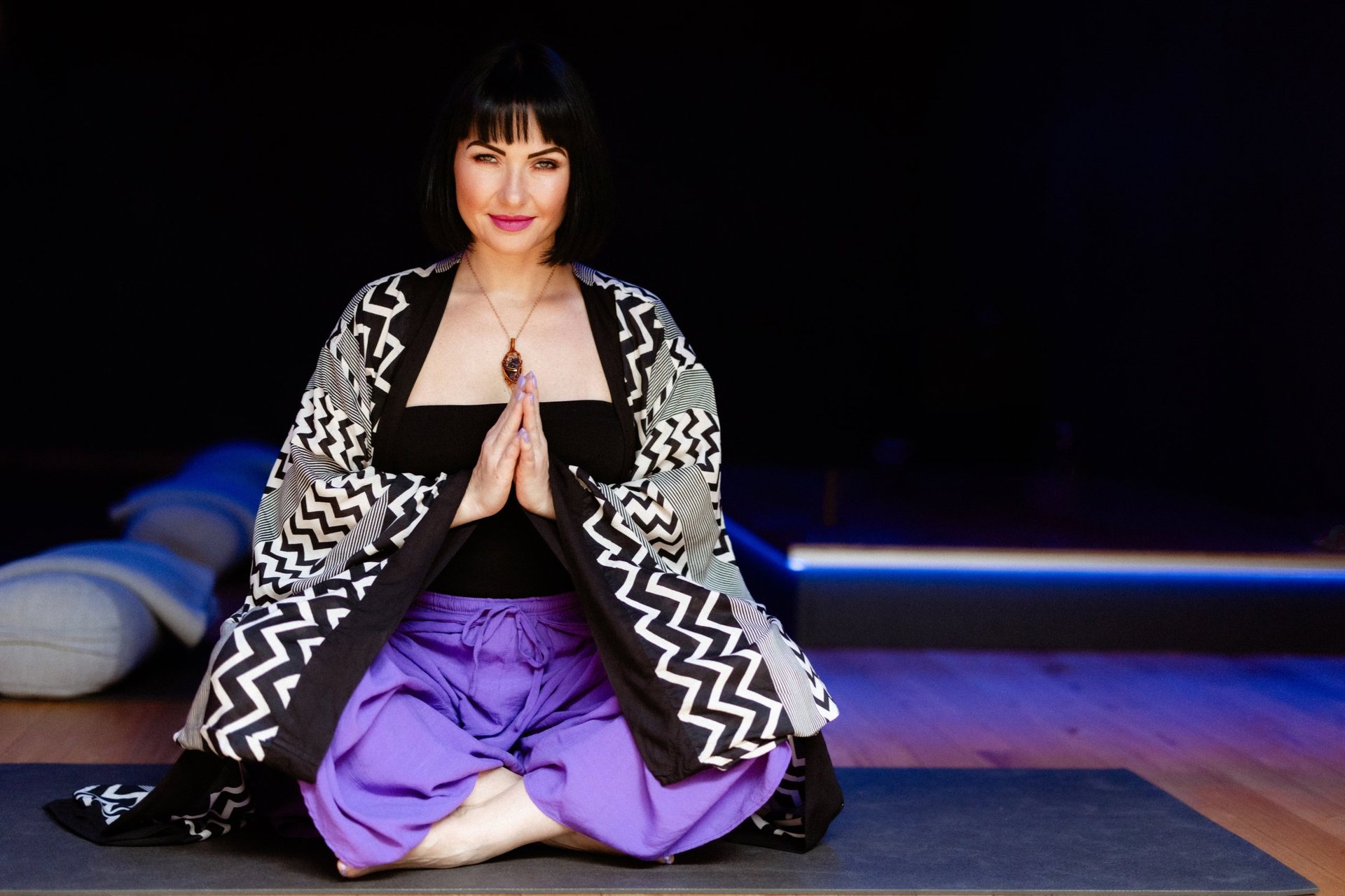 Kasia seated in the Mindfulness Studio at Vitality House